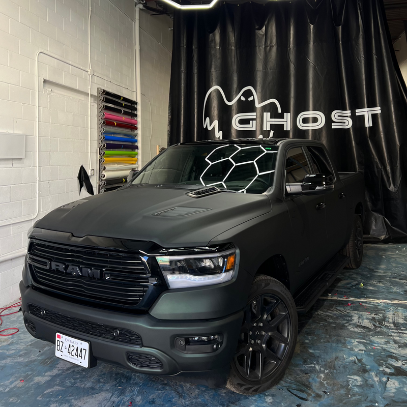 Vinyl wrap on sports car