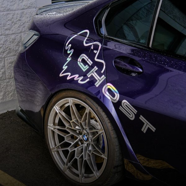 Ghost Automotive holographic decal on a BMW