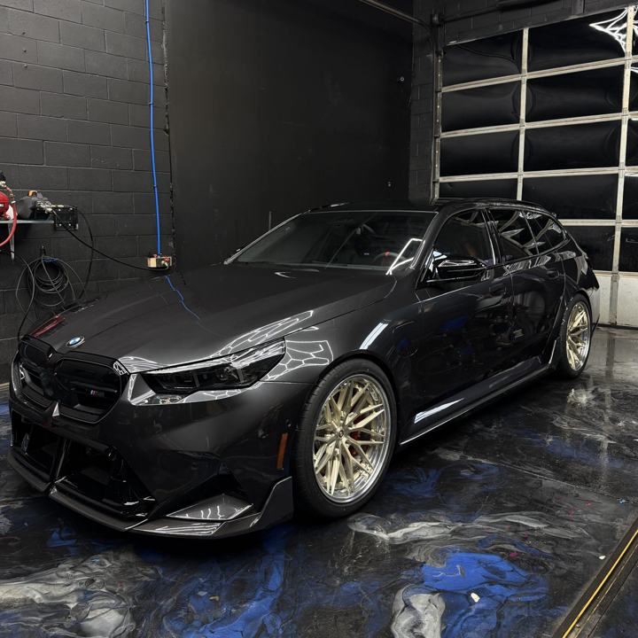 BMW M5 Touring: Carbon Aero Kit, Lowering Springs, Custom Wheels, Front End PPF, Ceramic Coating, Tint