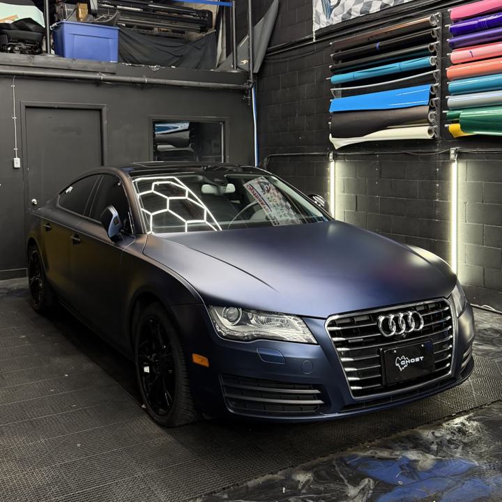 Audi A7: Matte Sinister Blue Wrap